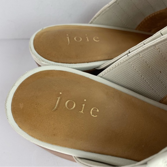 Joie Fayla Ivory Embellished Stacked Heel Slide On Mules - Picture 5 of 9